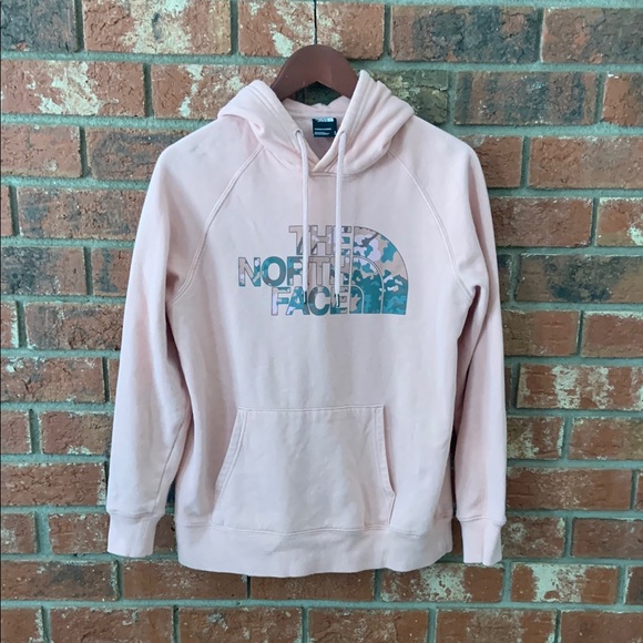The North Face Tops - The North Face Light Pink Logo Hoodie Pullover